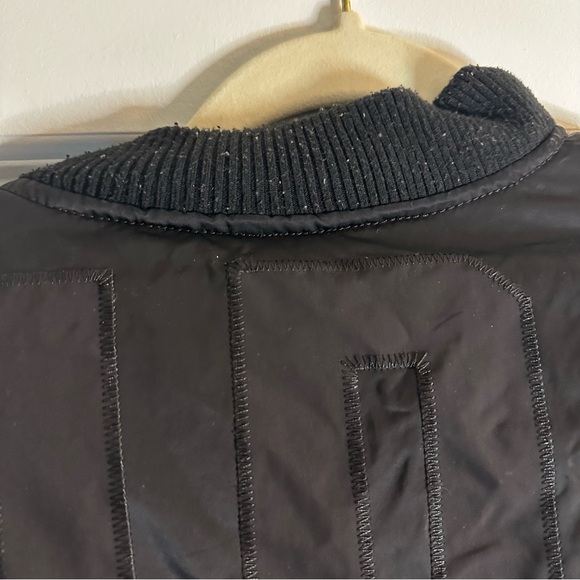 Adidas Originals Trefoil Black Bomber Jacket L Oversized Streetwear Y2K Puffer - Picture 15 of 15